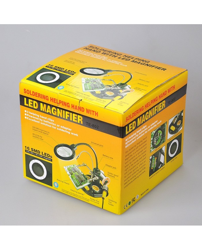 Uchwyt serwisowy trzecia ręka TE-802 z lampą LED