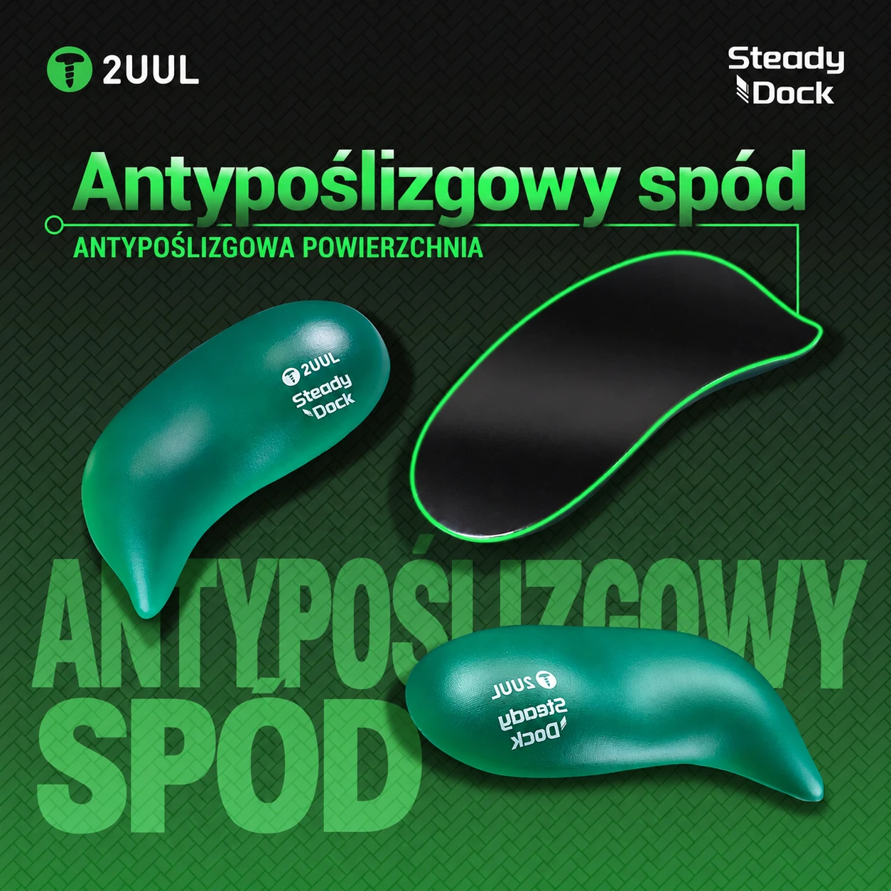 2UUL DK01 - antypoślizgowa podstawa silikonowych podpórek pod nadgarstki