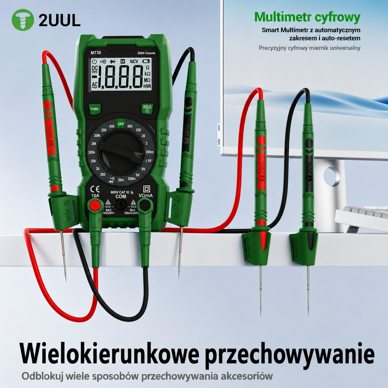 Przechowywanie przewodów i sond w multimetrze 2UUL MT30