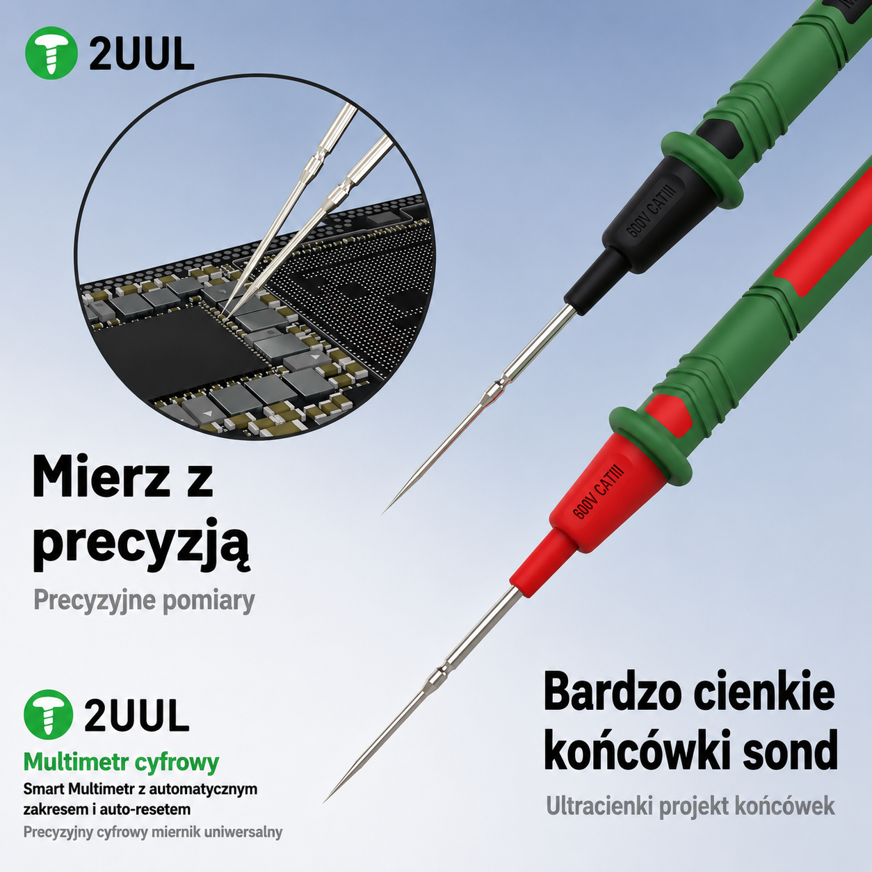Cienkie końcówki sond pomiarowych 2UUL MT30