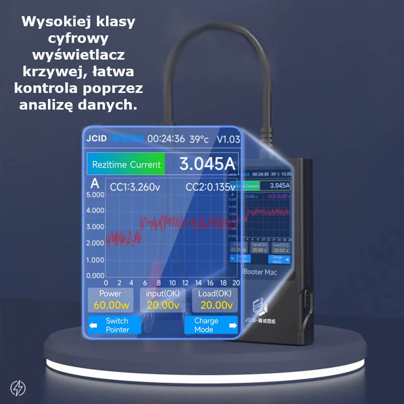 Wysokiej klasy cyfrowy wyświetlacz krzywej JCID iBooter Mac