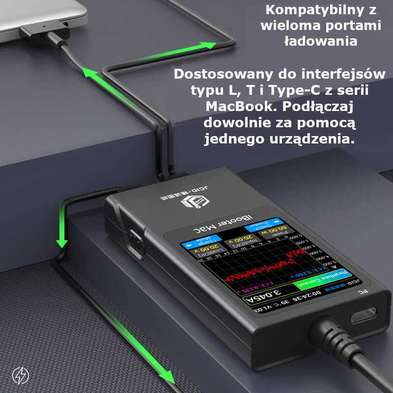 Kompatybilność z wieloma portami ładowania MacBooka JCID iBooter Mac
