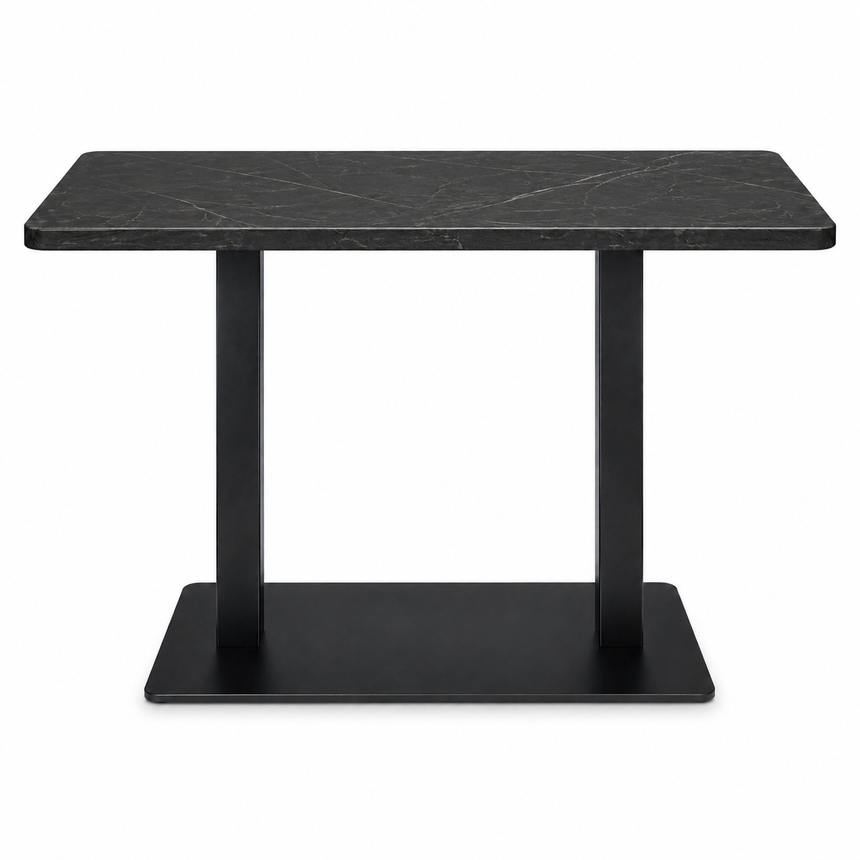 Pedestal B011 with a rectangular black marble-look countertop – product view