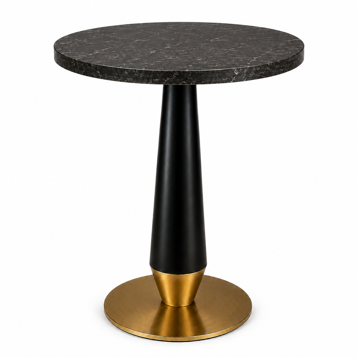 Pedestal B030 with a round black marble-look top – product view