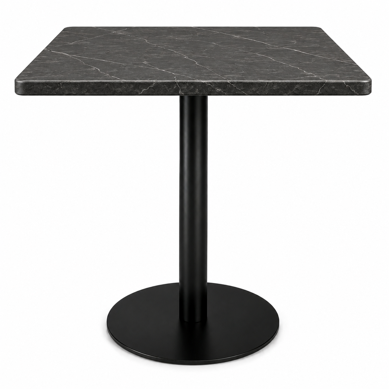 B09K pedestal with black marble look top - product view