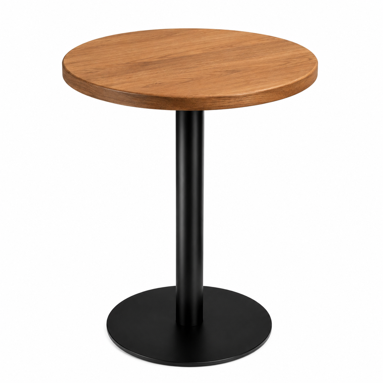 B09P pedestal with round wooden top - product view