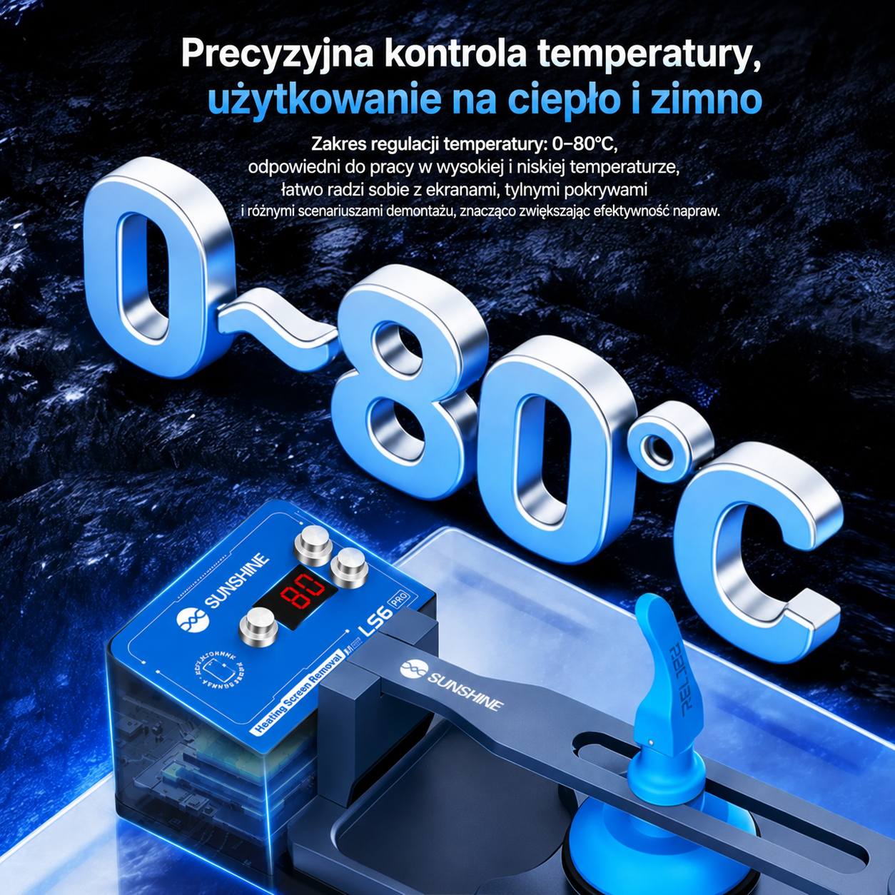 Regulacja temperatury SUNSHINE LS6 Pro od 0 do 80 stopni Celsjusza