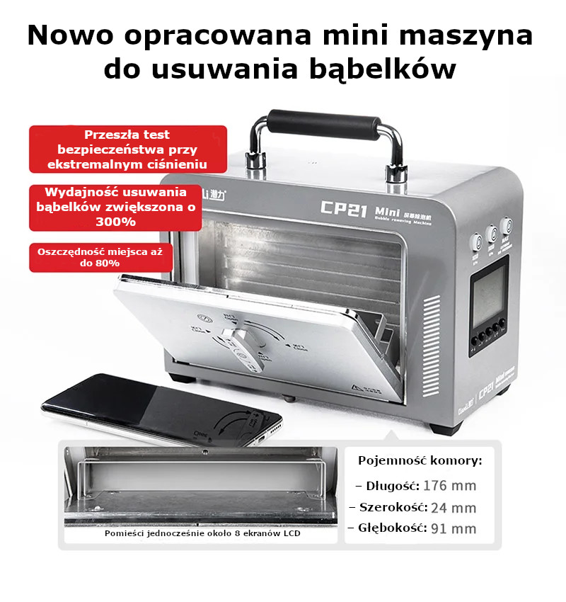 QianLi CP21 Mini z otwartą komorą roboczą i telefonem