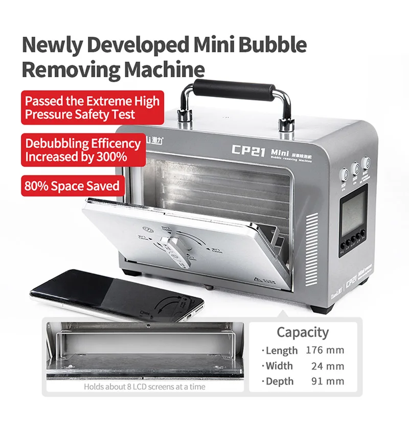 QianLi CP21 Mini with open build chamber and phone